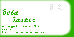 bela kasper business card